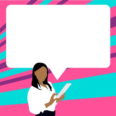 Sunucu Yeni Duyuru Gösteren Konuşma Baloncuğuyla Çizim.