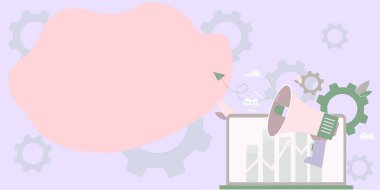 Muhabbet Baloncuğuyla Megafon Çizimi Yeni Duyuruyu Gösteriyor.