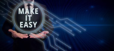 Kolay ve Kavramsal Fotoğrafı Gösteren İşaret İşaretleri Endişe ve zorluklardan Arınmış Zekice bir yaklaşım