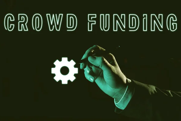 Tekst Pisma Crowd Finansowanie Pomysł Biznes Finansowanie Kickstarter Startup Zastaw — Zdjęcie stockowe
