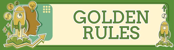 Pisanie Tekstu Golden Rules Business Idea Podstawowa Zasada Która Powinna — Zdjęcie stockowe