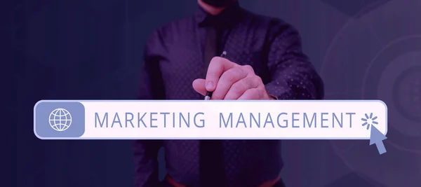 Tekst Pokazujący Inspirację Marketing Management Koncepcja Znaczenie Rozwijaj Reklamę Promuj — Zdjęcie stockowe