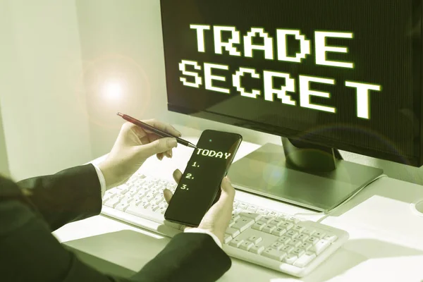 Legenda Conceitual Trade Secret Internet Concept Informações Confidenciais Sobre Produto — Fotografia de Stock