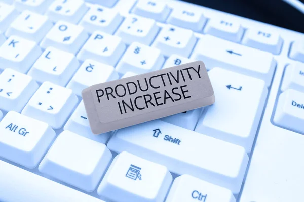 Conceptual caption Productivity Increase, Word Written on get more things done Output per unit of Product Input