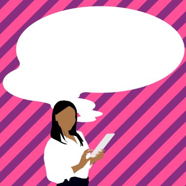 Sunucu Yeni Duyuru Gösteren Konuşma Baloncuğuyla Çizim.