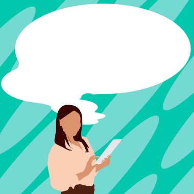 Sunucu Yeni Duyuru Gösteren Konuşma Baloncuğuyla Çizim.