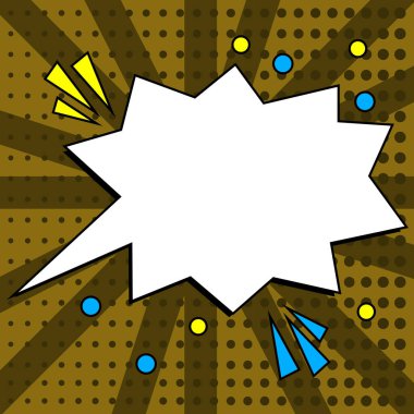 Komik Konuşma Patlama Şeklinde Kabarcıklar İş Tanıtımını Sunar.