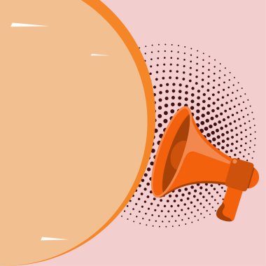 Muhabbet Baloncuğuyla Megafon Çizimi Yeni Duyuruyu Gösteriyor.