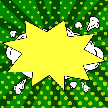 Komik Konuşma Patlama Şeklinde Kabarcıklar İş Tanıtımını Sunar.