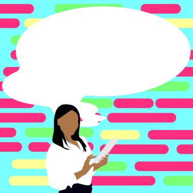 Sunucu Yeni Duyuru Gösteren Konuşma Baloncuğuyla Çizim.