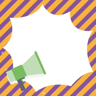 Gürültülü bir megafon hoparlörünün yeni duyurular yapması..