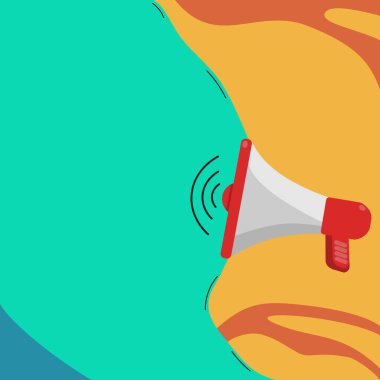 Muhabbet Baloncuğuyla Megafon Çizimi Yeni Duyuruyu Gösteriyor.