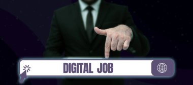 El yazısı metni Dijital İş, İnternet Konsepti İnternet ve kişisel bilgisayar aracılığıyla ödeme alma görevi