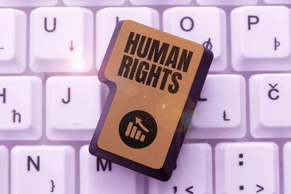 Texto Presentando Derechos Humanos Foto Conceptual Principios Morales Normas Normas — Foto de Stock