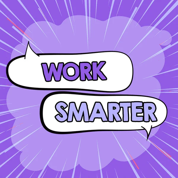 Handstilstext Jobba Smartare Affärsöversikt Effektivitet Var Smart Ditt Jobb Gör — Stockfoto