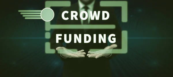 Tekst Pisma Crowd Finansowanie Przegląd Działalności Finansowanie Kickstarter Startup Zastaw — Zdjęcie stockowe