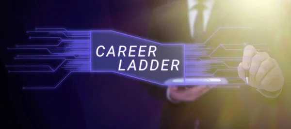 Conceptual Caption Career Ladder Business Showcase Job Promotion Professional Progress — Stock Photo, Image