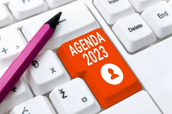 Écriture Texte Agenda 2023 Liste Des Activités Entreprendre — Photo