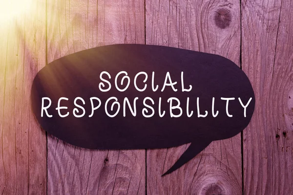 Legenda Conceitual Responsabilidade Social Conceito Significado Obrigação Para Benefício Sociedade — Fotografia de Stock