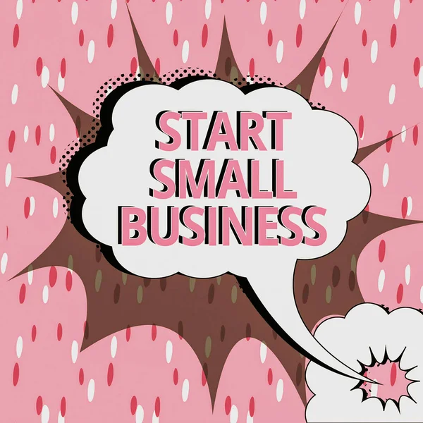 Sinal Texto Mostrando Iniciar Pequenas Empresas Abordagem Negócios Aspirando Empreendedor — Fotografia de Stock