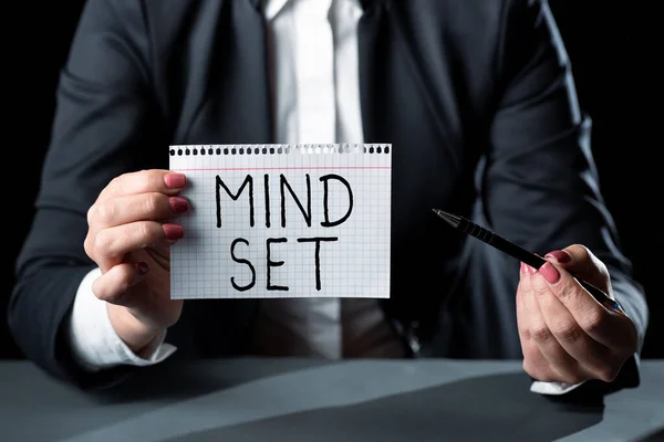 Conceptuele Bijschrift Mind Set Business Concept Een Standaard Gedachte Van — Stockfoto