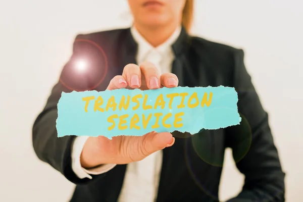 Pisanie Wyświetlania Tekstu Tłumaczenie Service Internet Concept Równoważny Język Docelowy — Zdjęcie stockowe