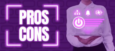 Kişinin lehte ve olumsuz faktörleri veya nedenleri için Artıları, Eksleri gösteren metin işareti