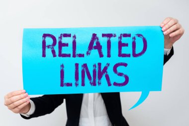 İlgili Bağlantılar 'ı gösteren metin, Web Sayfası Çapraz referans Hotlinks Hyperlinks içerisindeki Web sitesi için Sözcük