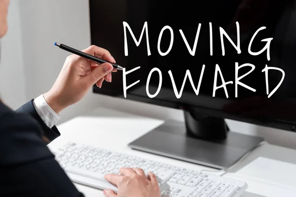 Conceptual Display Moving Foward Business Approach Point Move Going Ahead — Stock Photo, Image