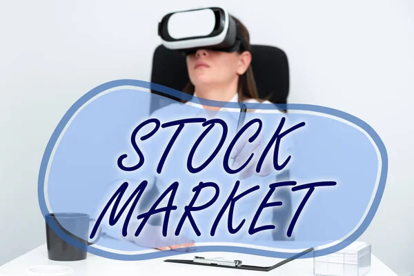 Text Med Bildtext Som Presenterar Aktiemarknaden Business Showcase Särskild Marknad — Stockfoto