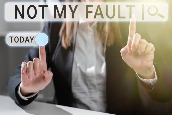 Inspiration Die Zeichen Zeigt Fault Word Entschuldigungen Machen Nicht Für — Stockfoto