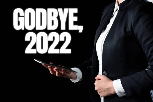 Text sign showing Goodbye 2022, Business approach New Year Eve Milestone Last Month Celebration Transition
