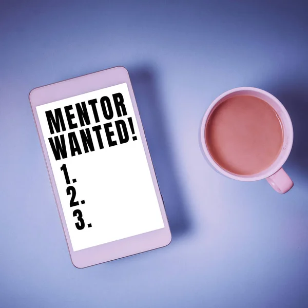 Sign Displaying Mentor Wanted Business Concept Find Someone Who Can — Stock Fotó
