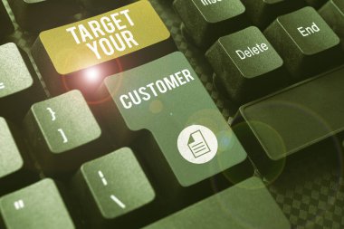 El yazısı işareti: Müşterini Hedef al, İnternet kavramı izleyiciyi, tüketiciyi ve beklentileri büyüt ve büyüt