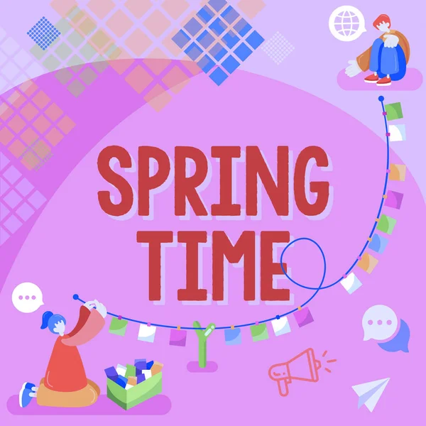 Text Sign Showing Spring Time Business Idea Temperate Season Year — Stock Photo, Image