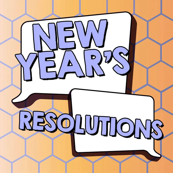 Написання Тексту New Year Resolutions Word Written Reflection Goals Plan — стокове фото