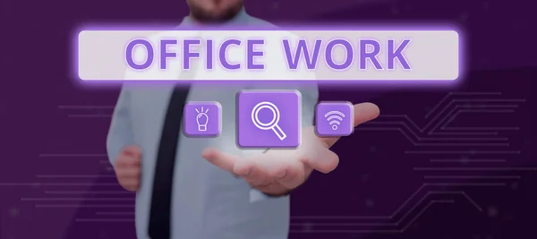 Didascalia Testo Che Presenta Office Work Internet Concept Lavoro Che — Foto Stock