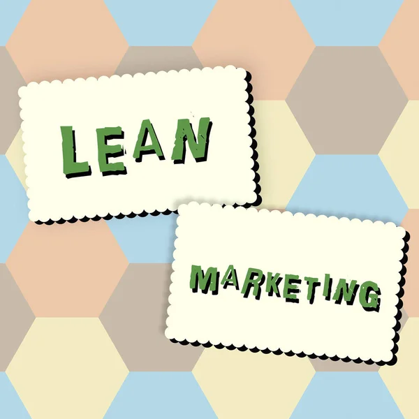 Koncepcionális Kijelző Lean Marketing Word Írta Vizsgálatáért Felelős Kiskereskedelmi Stratégia — Stock Fotó