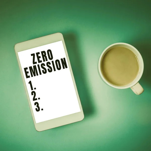 Inspiration Zeigt Zeichen Zero Emission Konzept Bedeutung Bezieht Sich Auf — Stockfoto
