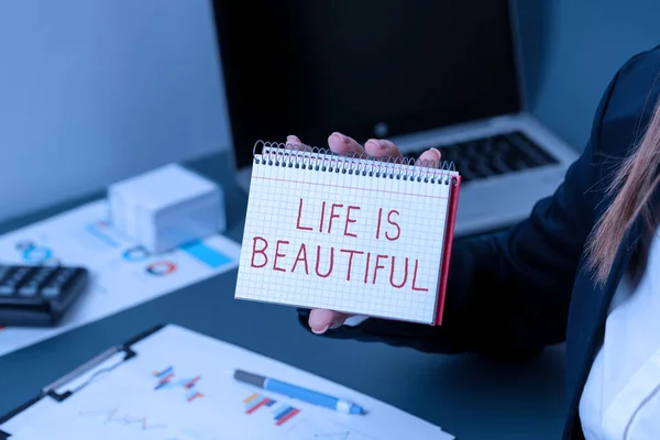 Χειρόγραφο Κείμενο Ζωή Είναι Όμορφη Επιχειρηματική Έννοια Πηγαίνετε Διακοπές Περιπέτειας — Φωτογραφία Αρχείου