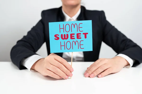 Conceptual Display Home Sweet Home Business Showcase Welcome Back Pleasurable — Stock Photo, Image