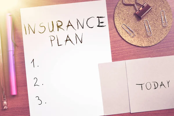 Inspiration showing sign Insurance Plan, Business concept includes the risk management that a worker is covered