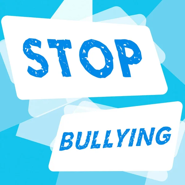 Текстовая Подпись Представляющая Stop Bullying Концептуальное Фото Выражающее Кампанию Против — стоковое фото