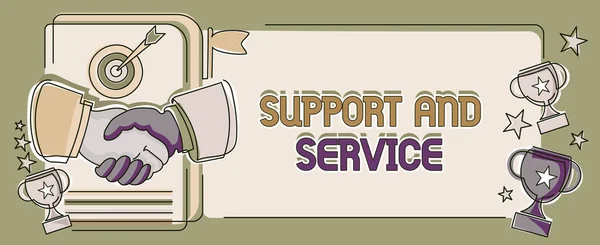 Wyświetlanie Znaków Wsparcie Obsługa Podejście Biznesowe Pomoc Techniczna Obsługa Klienta — Zdjęcie stockowe