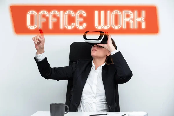 Textschild Das Office Work Business Overview Zeigt Eine Arbeit Die — Stockfoto