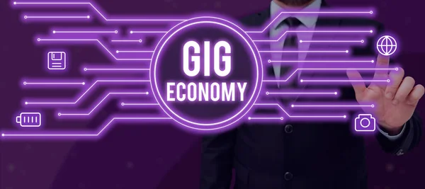 Написання Тексту Gig Economy Бізнес Підхід Ринкова Система Відрізняється Короткими — стокове фото