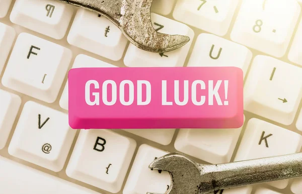 Schreiben Von Textanzeigen Good Luck Konzept Bedeutung Ein Positives Glück — Stockfoto