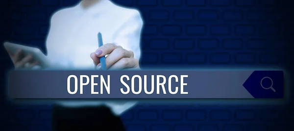Signing Open Source Business Overview Содержит Исходный Код Который Можно — стоковое фото