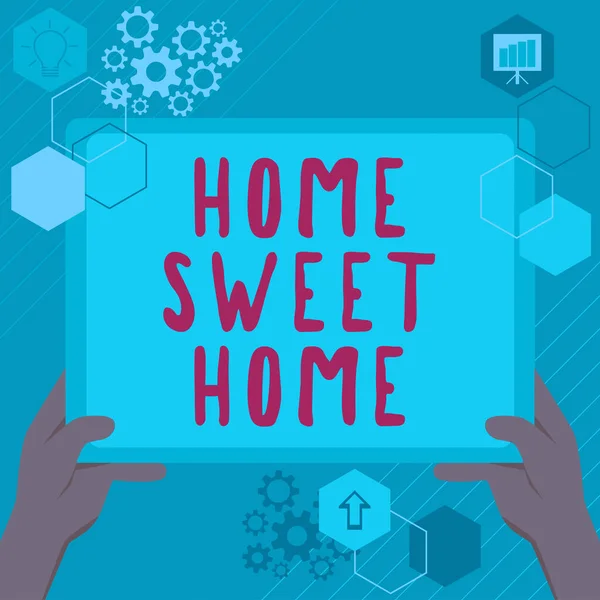 Schreiben Von Textanzeigen Home Sweet Home Business Konzept Willkommen Zurück — Stockfoto