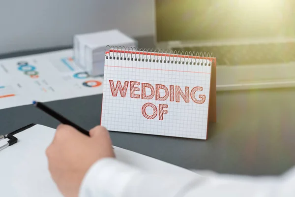 Wedding Word Announcing Man Now Married Couple Forever — Φωτογραφία Αρχείου